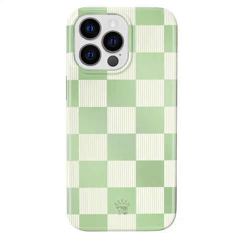 Pistachio Vibe Checkered iPhone Case
