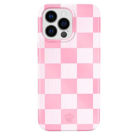 Pink Vibe Checkered iPhone Case
