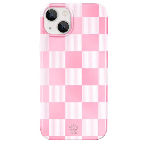 Pink Vibe Checkered iPhone Case