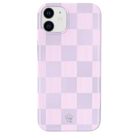 Lilac Vibe Checkered iPhone Case