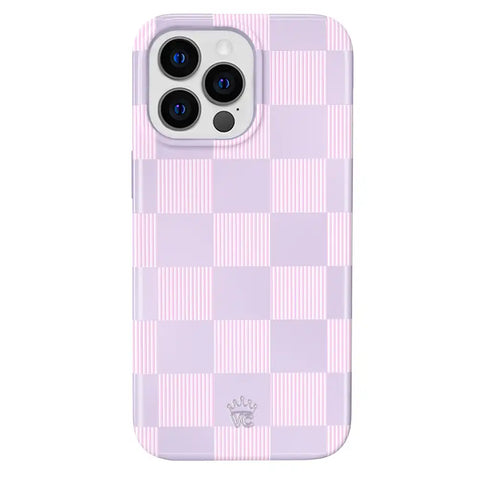 Lilac Vibe Checkered iPhone Case