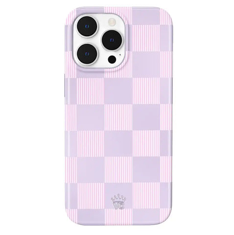 Lilac Vibe Checkered iPhone Case
