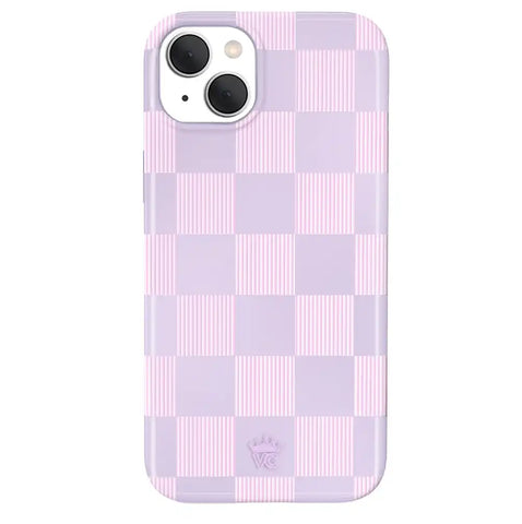 Lilac Vibe Checkered iPhone Case