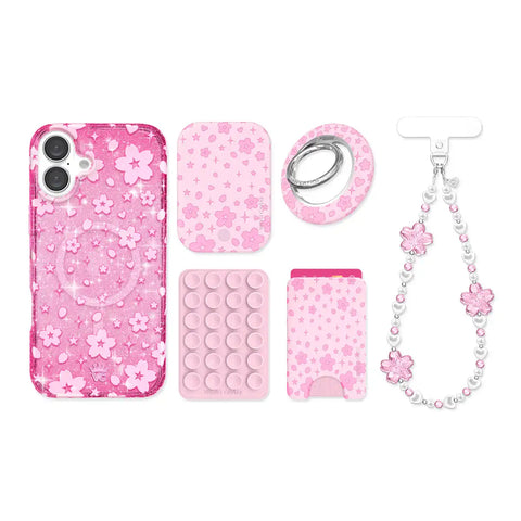 Cherry Blossom Glitter iPhone Bundle Set