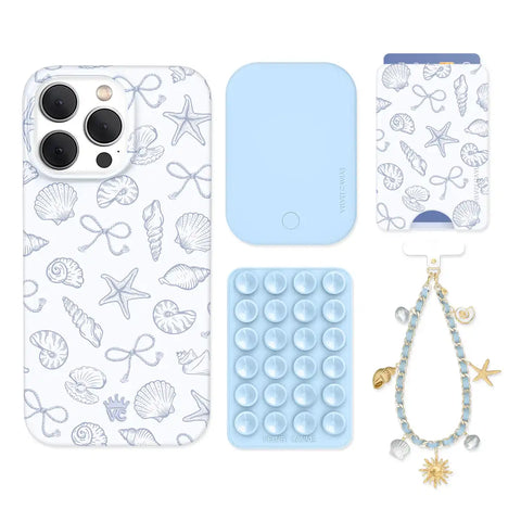 Coastal Seashells iPhone Bundle Set - Wallet