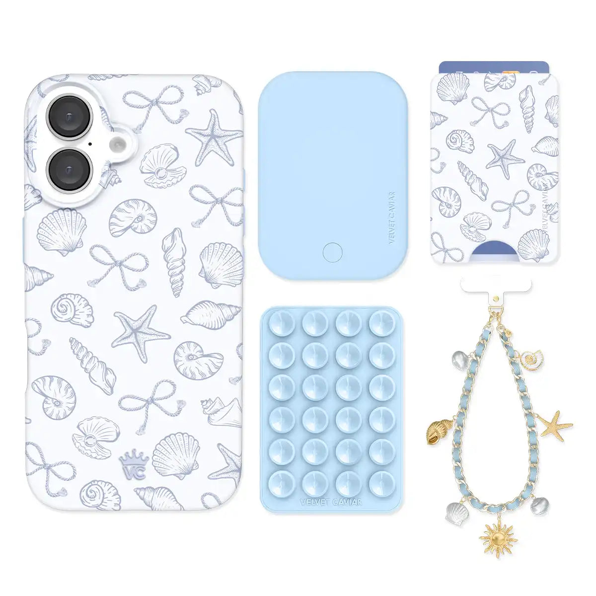 Coastal Seashells iPhone Bundle Set - Wallet