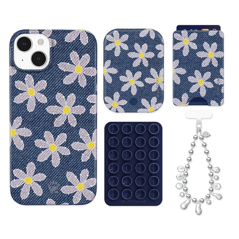Denim Daisy iPhone Bundle Set - Wallet