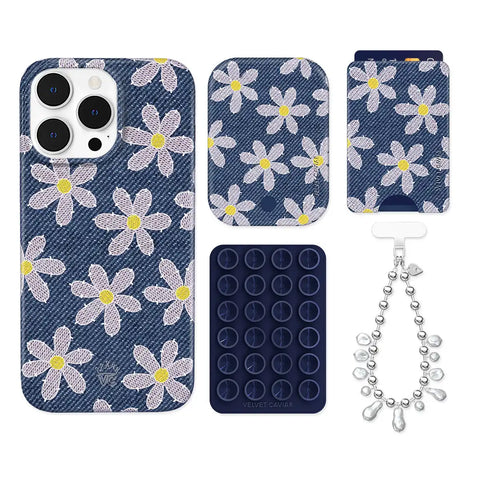 Denim Daisy iPhone Bundle Set - Wallet