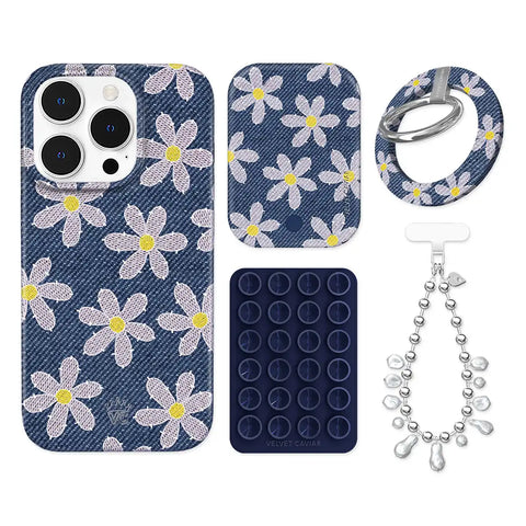 Denim Daisy iPhone Bundle Set - Grip