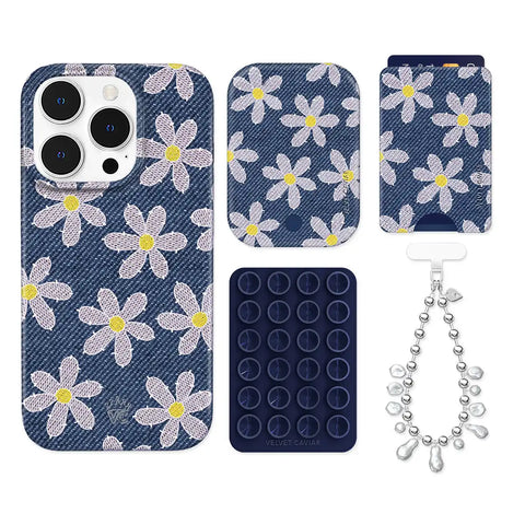 Denim Daisy iPhone Bundle Set - Wallet