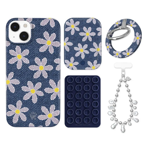 Denim Daisy iPhone Bundle Set - Grip