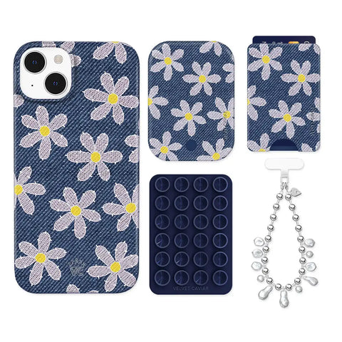 Denim Daisy iPhone Bundle Set - Wallet