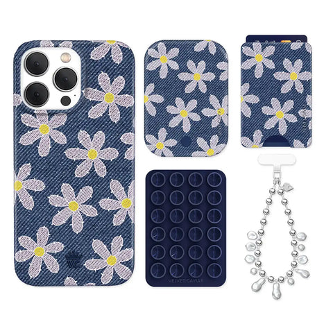 Denim Daisy iPhone Bundle Set - Wallet