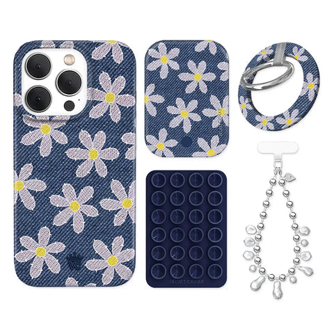 Denim Daisy iPhone Bundle Set - Grip