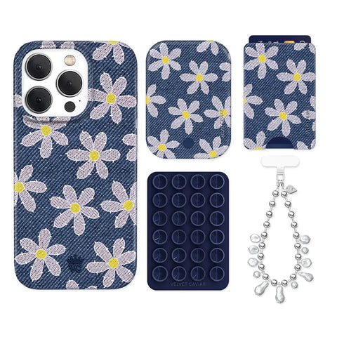 Denim Daisy iPhone Bundle Set - Wallet