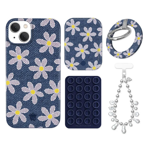 Denim Daisy iPhone Bundle Set - Grip