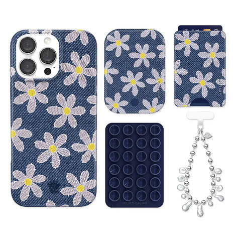 Denim Daisy iPhone Bundle Set - Wallet