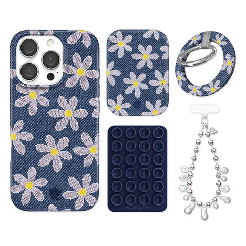 Denim Daisy iPhone Bundle Set - Grip