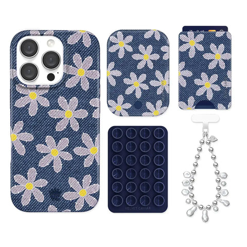 Denim Daisy iPhone Bundle Set - Wallet