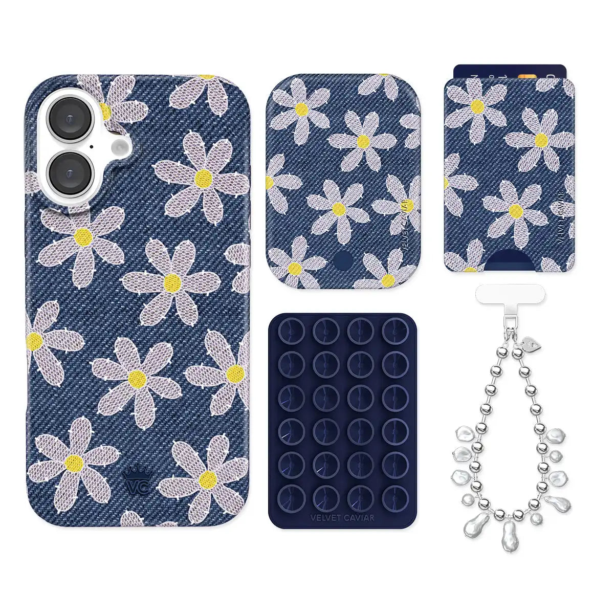 Denim Daisy iPhone Bundle Set - Wallet