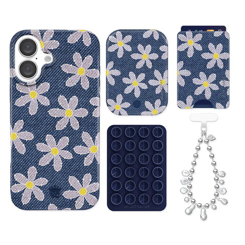 Denim Daisy iPhone Bundle Set - Wallet