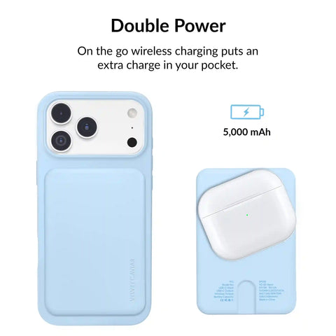 Cotton Candy Blue Slim Portable MagSafe Charger Power Pack
