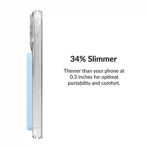 Cotton Candy Blue Slim Portable MagSafe Charger Power Pack
