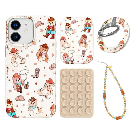 Cowboy Teddy iPhone Bundle Set - Grip
