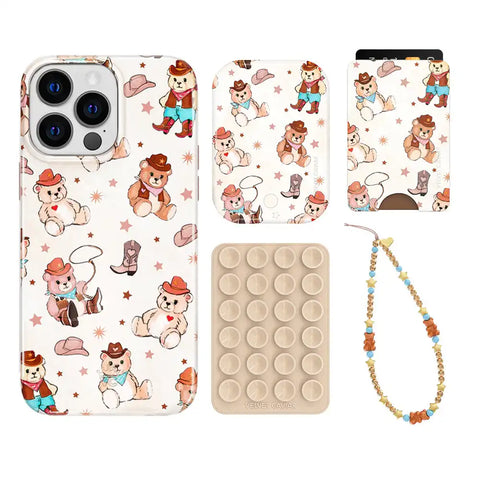 Cowboy Teddy iPhone Bundle Set - Wallet