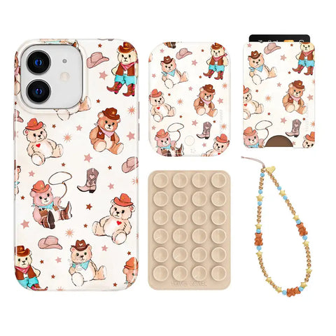 Cowboy Teddy iPhone Bundle Set - Wallet