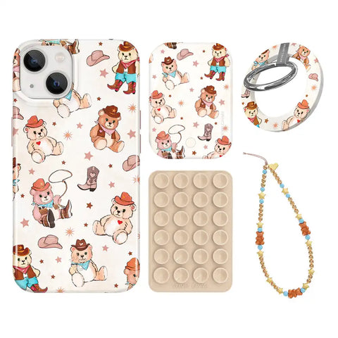 Cowboy Teddy iPhone Bundle Set - Grip