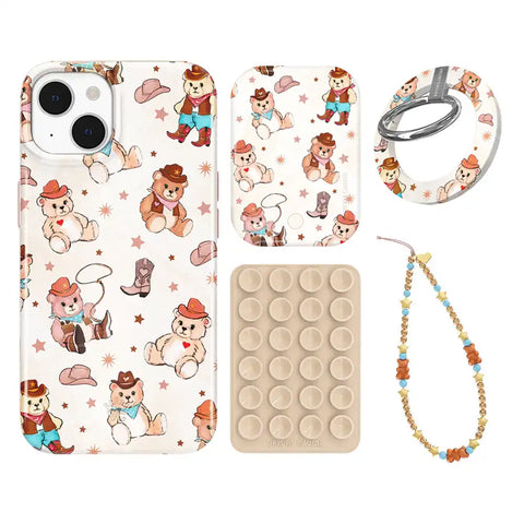 Cowboy Teddy iPhone Bundle Set - Grip