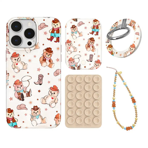 Cowboy Teddy iPhone Bundle Set - Grip