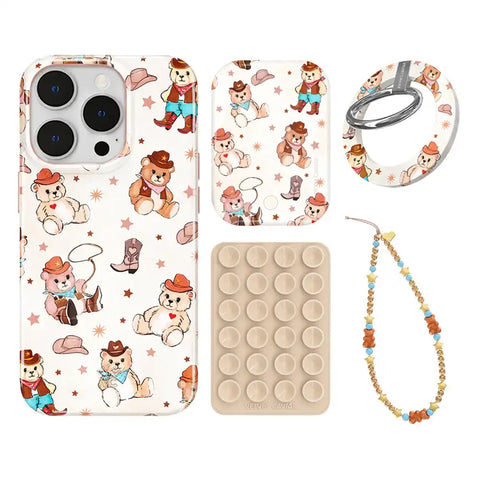 Cowboy Teddy iPhone Bundle Set - Grip