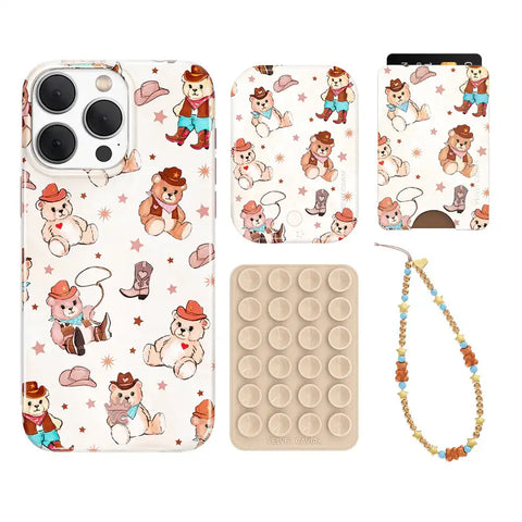 Cowboy Teddy iPhone Bundle Set - Wallet