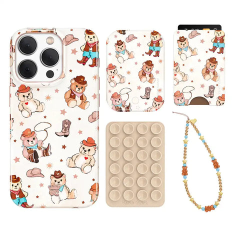 Cowboy Teddy iPhone Bundle Set - Wallet