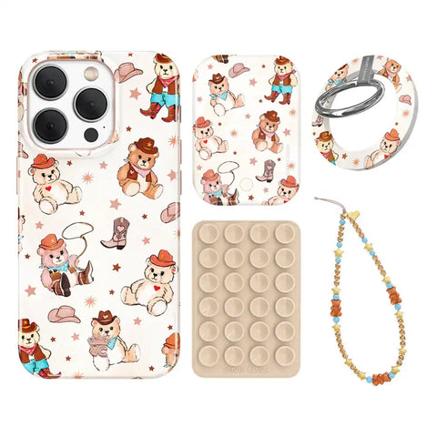 Cowboy Teddy iPhone Bundle Set - Grip