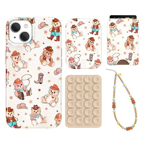Cowboy Teddy iPhone Bundle Set - Wallet