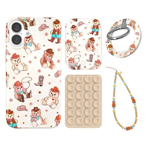 Cowboy Teddy iPhone Bundle Set - Grip