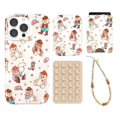 Cowboy Teddy iPhone Bundle Set - Wallet