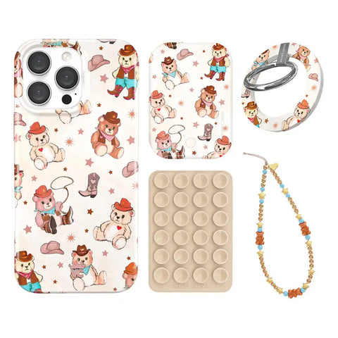 Cowboy Teddy iPhone Bundle Set - Grip