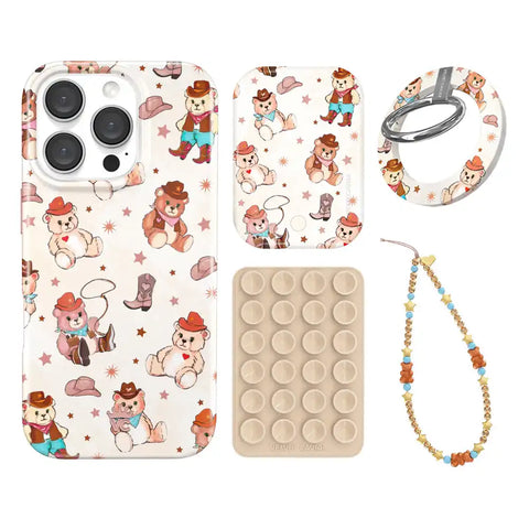 Cowboy Teddy iPhone Bundle Set - Grip