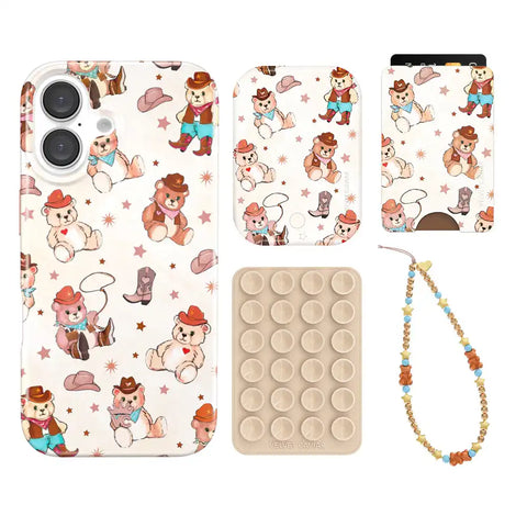 Cowboy Teddy iPhone Bundle Set - Wallet