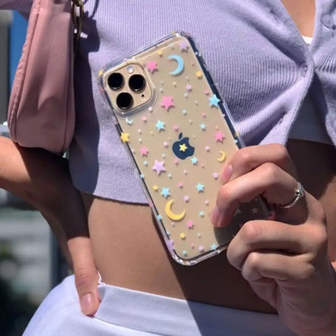 Pastel Starry Night Clear iPhone Case