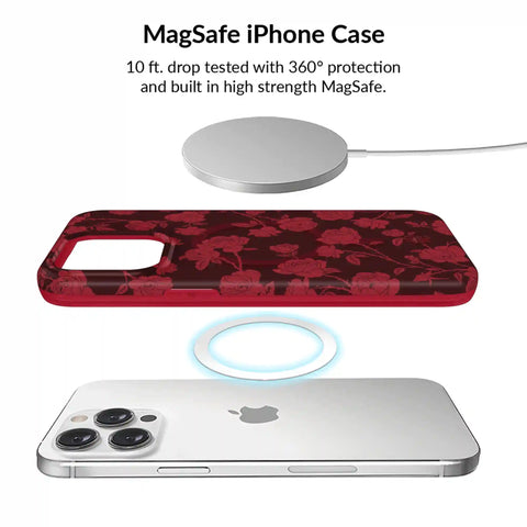 Dark Cherry Floral iPhone Bundle Set