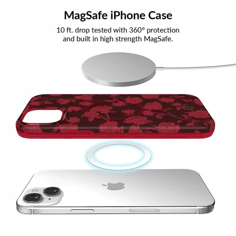 Dark Cherry Floral iPhone Bundle Set