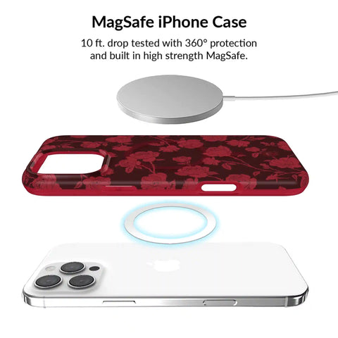 Dark Cherry Floral iPhone Bundle Set