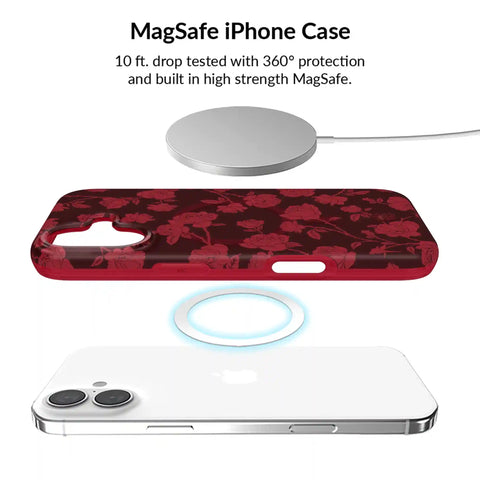 Dark Cherry Floral iPhone Bundle Set