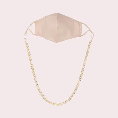 Mask Chain Necklace - 12mm Curb in Gold