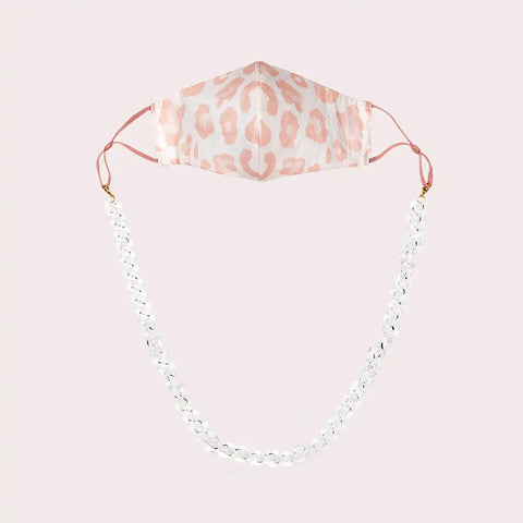 Mask Chain Necklace - 19mm Curb in Clear Lucite